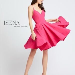 Mac Duggal Fuchsia Flare Mini Dress